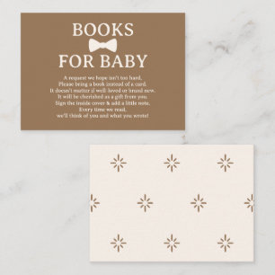 Brown and Cream Bow Tie Books for Baby Enclosure Card