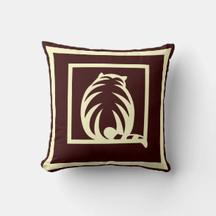 brown and cream CATS modern pillow