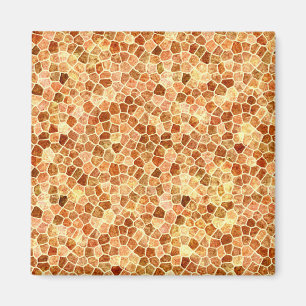 Brown and Cream Cobbled Patchwork Terrazo Pattern Magnet