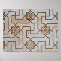 Brown and Cream Geometric Mosaic Pattern