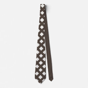 Brown and Cream Gingham Tie
