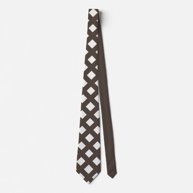 Brown and Cream Gingham Tie (Front)