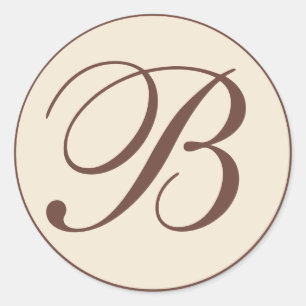 Brown and Cream Monogrammed Envelope Seals