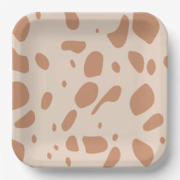 Brown and cream spotted paper plate