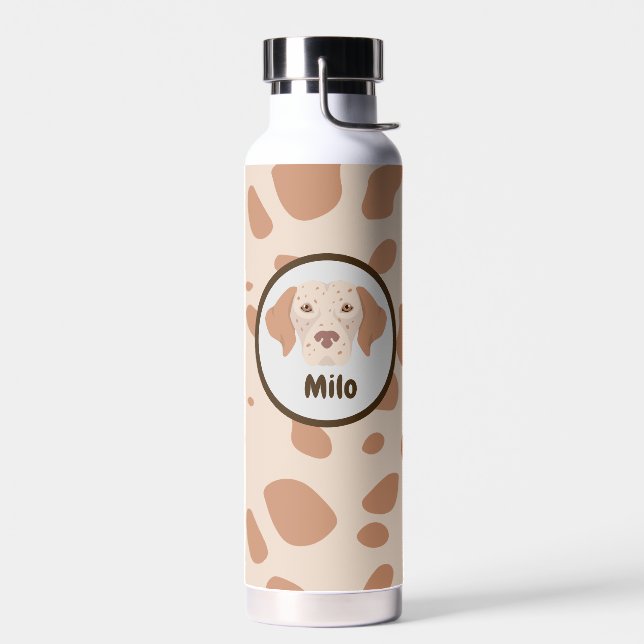 Brown and cream spotted water bottle (Left)
