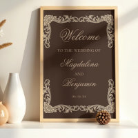 Brown and Cream Vintage Baroque Wedding Welcome