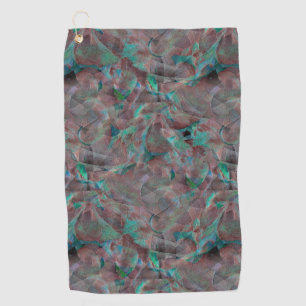 Brown and cyanish spots on unfinished wall plaster golf towel