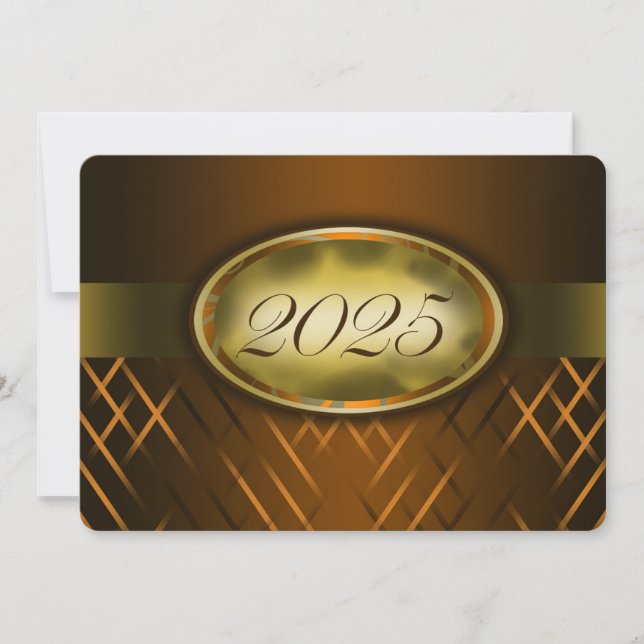 Brown and Gold Class of 2025 Invitation (Front)