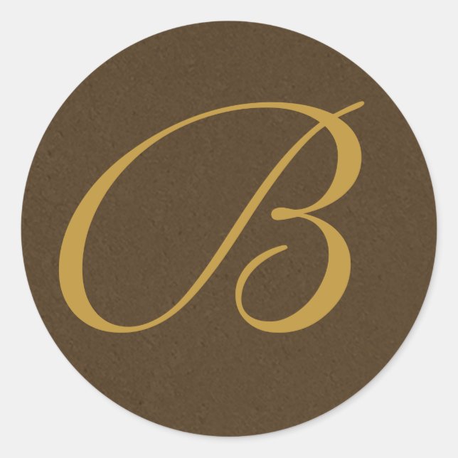 brown and gold Monogrammed Envelope Seals (Front)