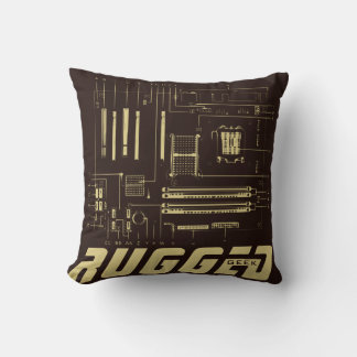 brown and gold RUGGED GEEK Motherboard Tech Cushion