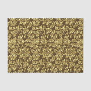 Brown And Gold Vintage Floral Damasks Tissue Paper