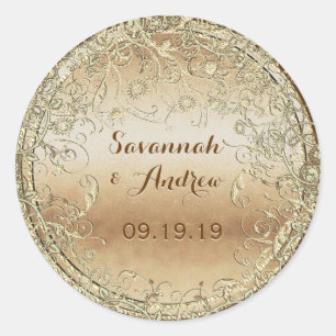 Brown and Gold Wedding Seal