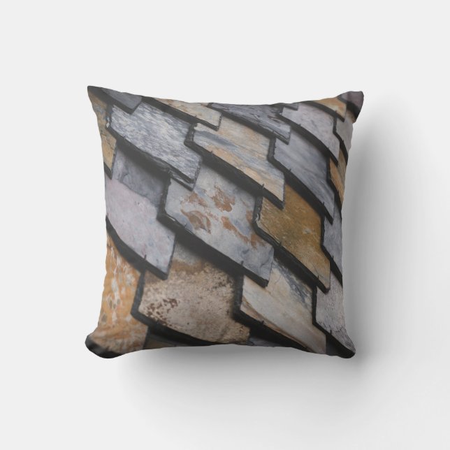 Brown and gray bricks cushion (Front)