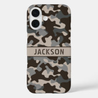 Brown and Gray Camouflage Personalized
