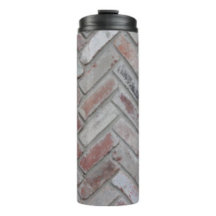 Brown and gray concrete brick wall thermal tumbler