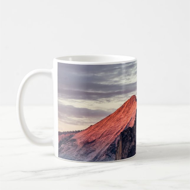 BROWN AND GRAY ROCK FORMATION UNDER GRAY CLOUDS COFFEE MUG (Left)
