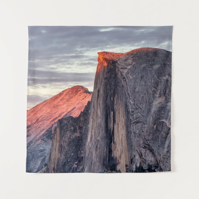 BROWN AND GRAY ROCK FORMATION UNDER GRAY CLOUDS TAPESTRY (Front)