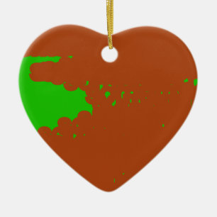 brown and green abstract art ceramic ornament