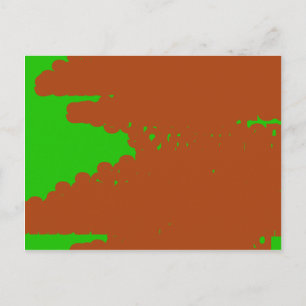 brown and green abstract art postcard