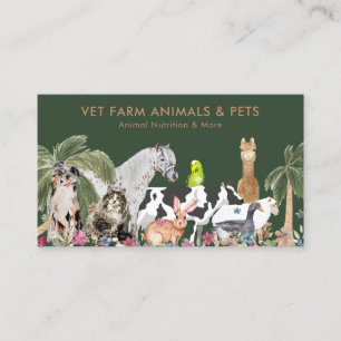 Brown And Green Animal Nutritionist Business Card