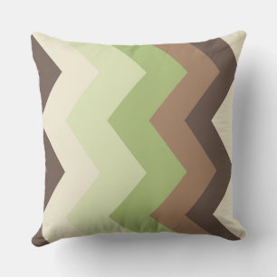 Brown and green chevron Pattern Cushion