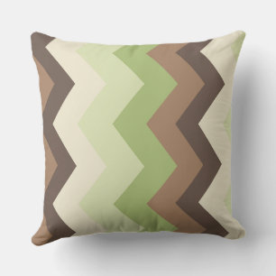 Brown and green chevron Pattern Cushion