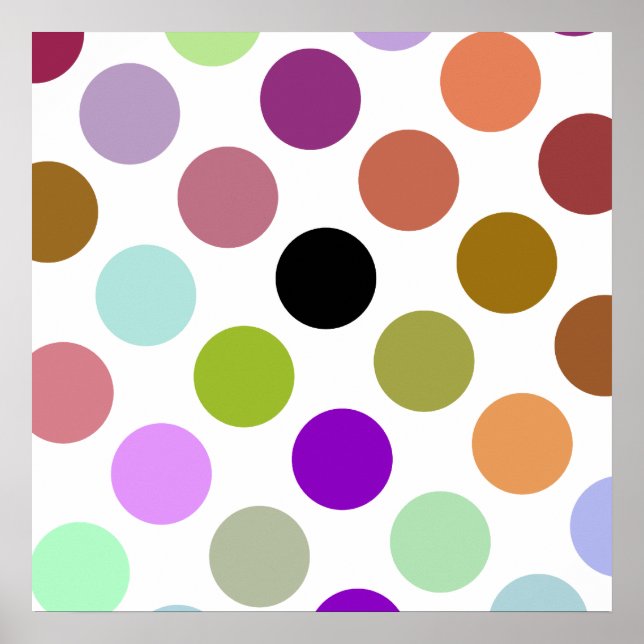 Brown And Green Colourful Dots Poster (Front)