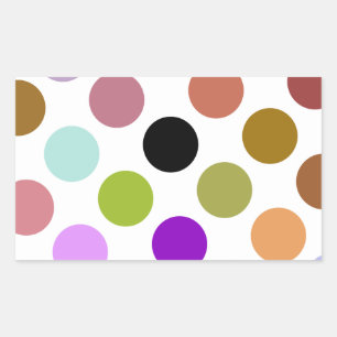 Brown And Green Colourful Dots Rectangular Sticker