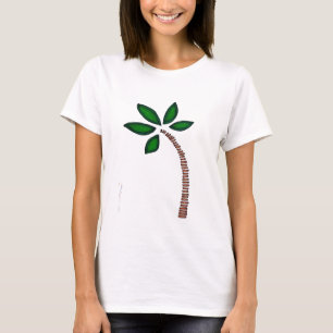 Brown and green palm tree drawing T-Shirt