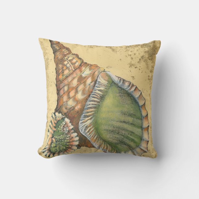 Brown and Green Seashell Cushion (Front)