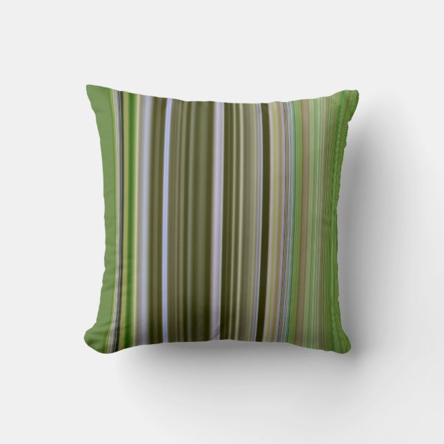 Brown and Green Stripe Cushion (Front)