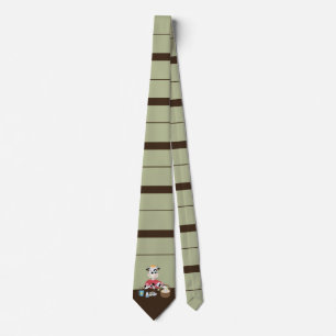 Brown and green stripes Easter cartoon tie