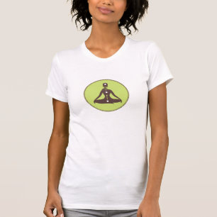 Brown And Green Yoga Pose Silhouette 5 T-Shirt