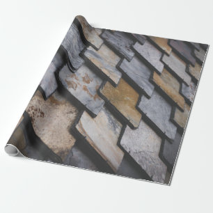 Brown and grey bricks wrapping paper