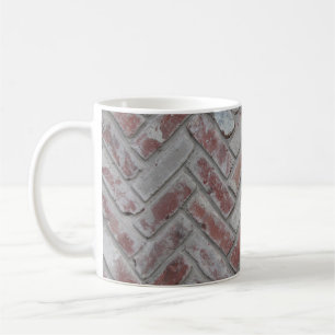 Brown and grey concrete brick wall coffee mug