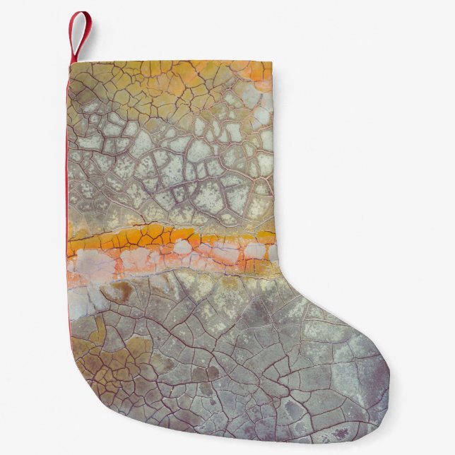Brown and grey concrete surface small christmas stocking (Front)