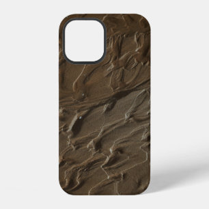 Brown and grey floral textile iPhone 12 case