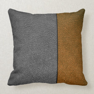 Brown and Grey Leather Cushion