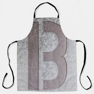 Brown and grey letter B artwork Apron