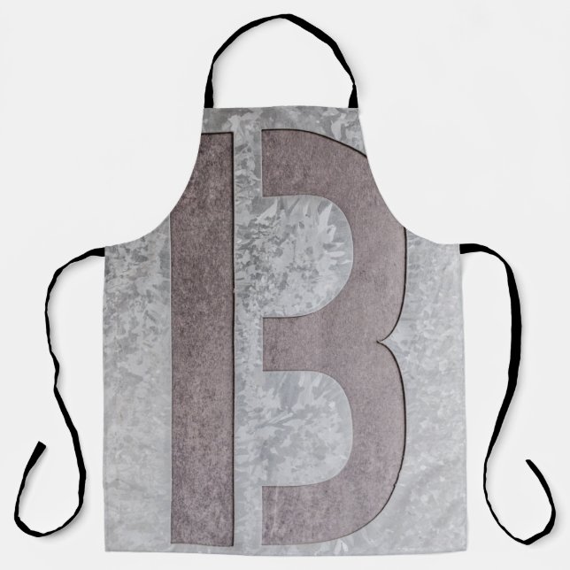 Brown and grey letter B artwork Apron (Front)