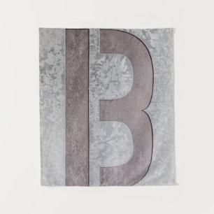 Brown and grey letter B artwork Tapestry