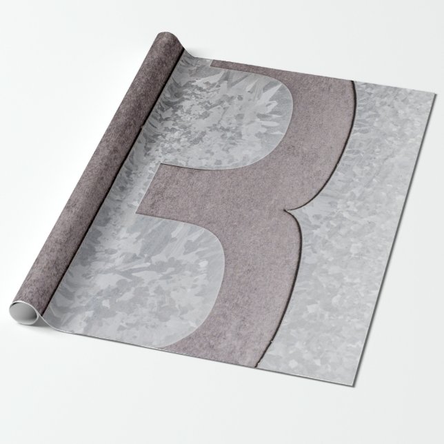 Brown and grey letter B artwork Wrapping Paper (Unrolled)