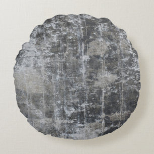 Brown and grey panel round cushion