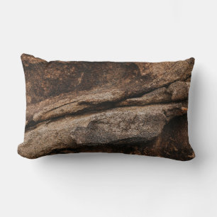 Brown and grey rock formation lumbar cushion