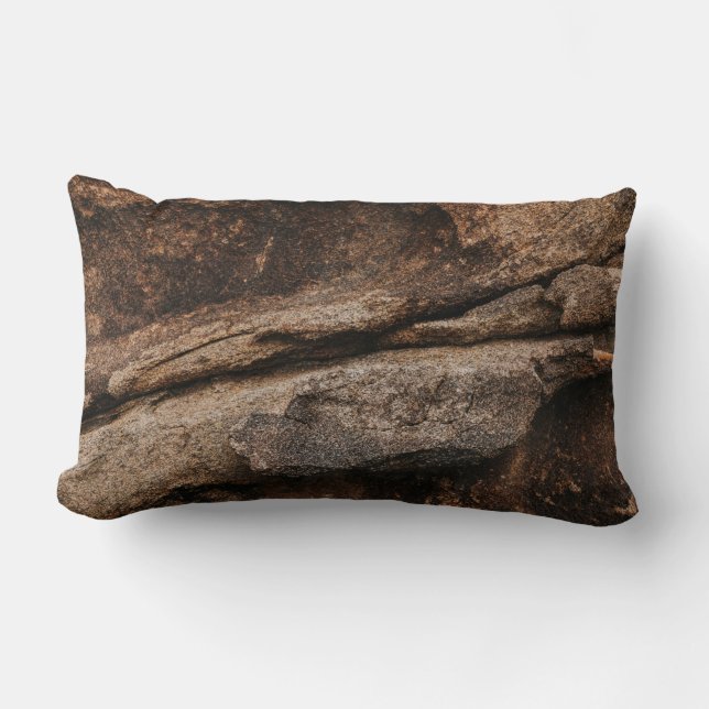 Brown and grey rock formation lumbar cushion (Front)