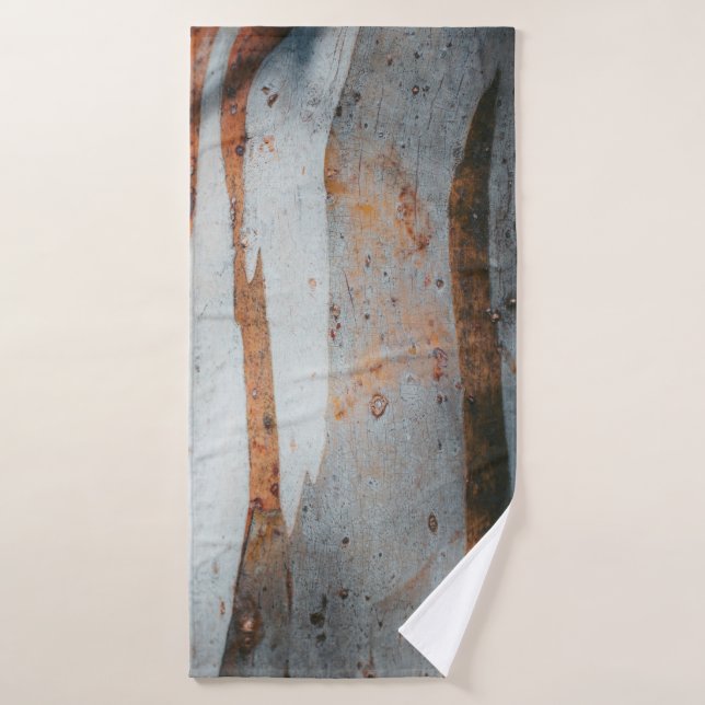 Brown and grey tree trunk bath towel (Bath Towel)