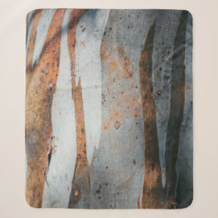 Brown and grey tree trunk sherpa blanket