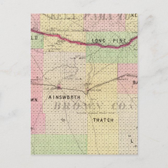 Brown and Keya Paha County, Nebraska Postcard (Front)