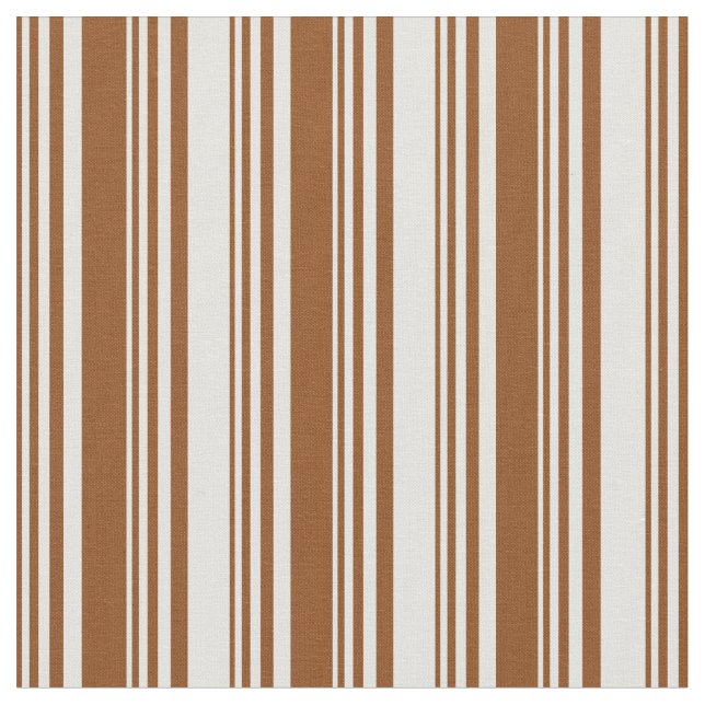 Brown and Light Cyan Coloured Striped Pattern Fabric (Close Up)