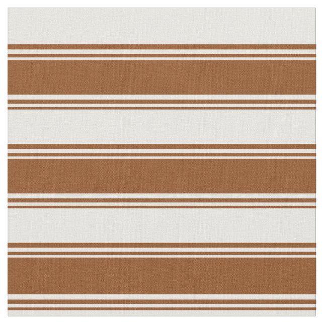 Brown and Mint Cream Lines Fabric (Close Up)